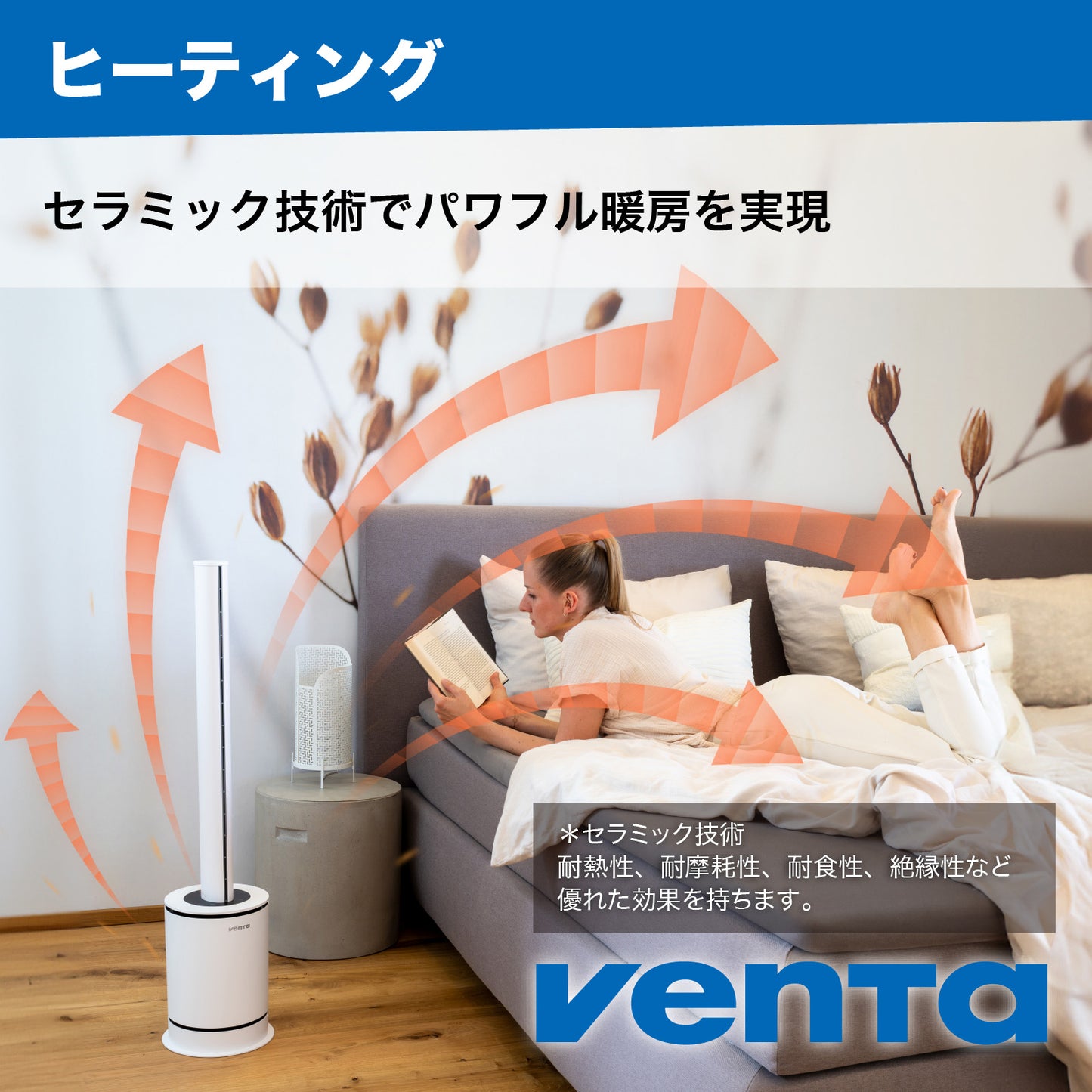 【省エネ/静音】(Venta) ベンタ サーキュレーション/ヒーター/空気清浄機 3 in 1 AP100 3 in 1 ～70 ㎡/オフィシャルサイト限定/３年延長保証サービス