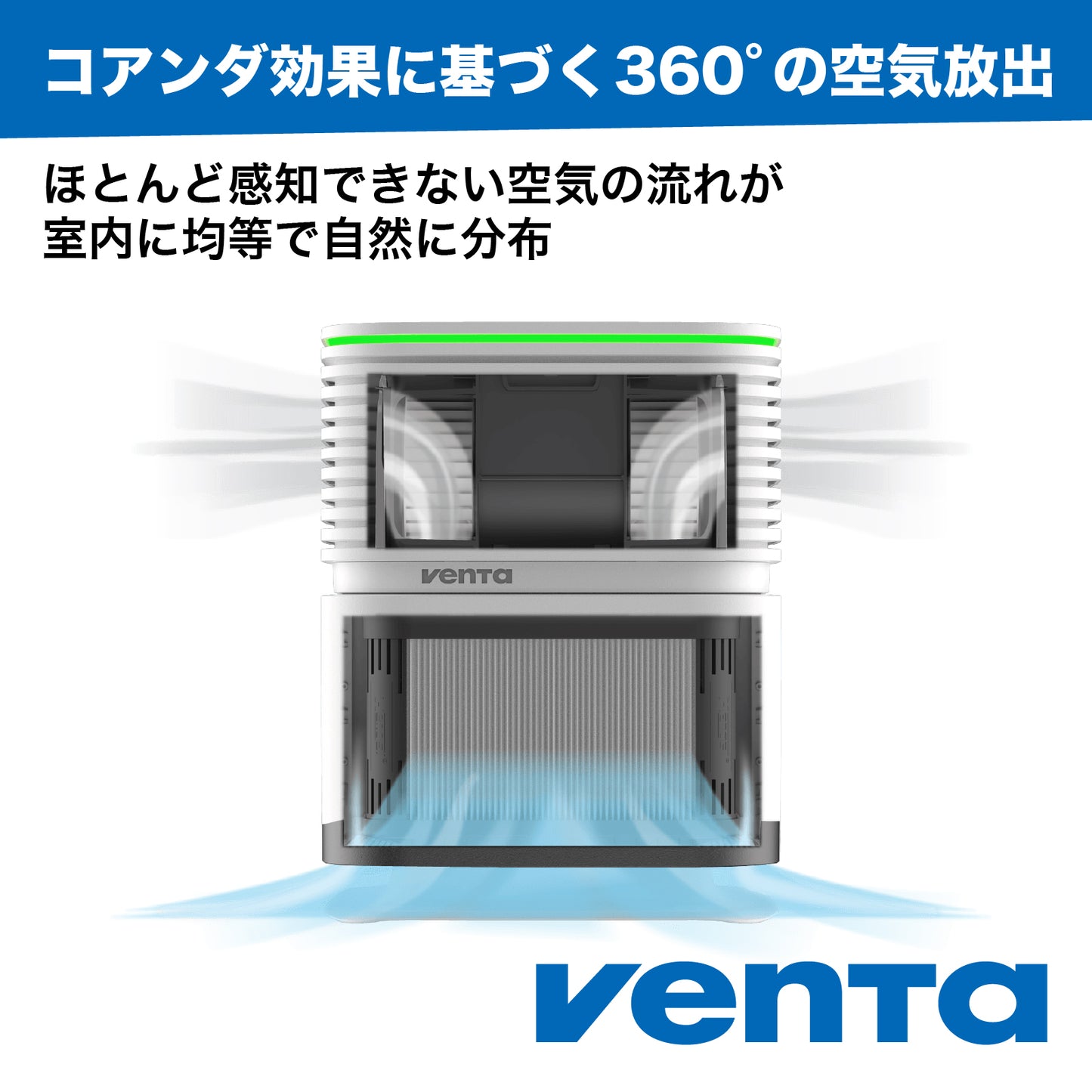 【省エネ/静音】(VENTA) ベンタ 空気清浄機 エアロスタイル コンパクト AP730/735 Air Purifier ～75 m²対応/オフィシャルサイト限定/３年延長保証サービス